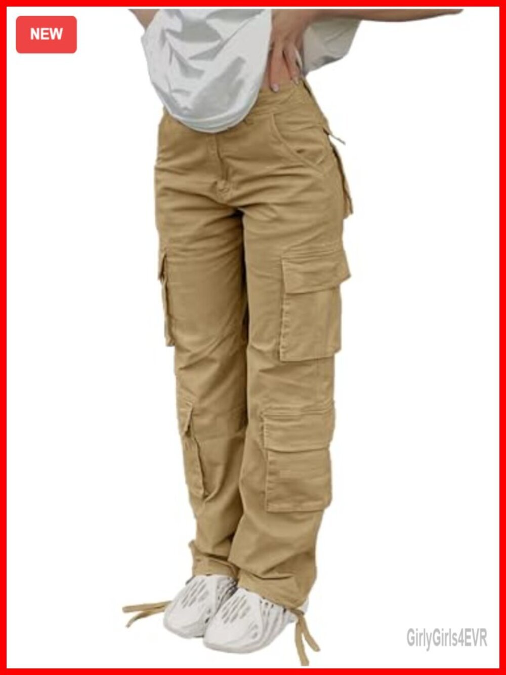High Waisted Cargo Pants Baggy Y2K Straight Wide Leg with Pockets